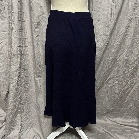 Vintage Fine Line Midi Skirt Blue Purple Womens Size L - Picture 2 of 4
